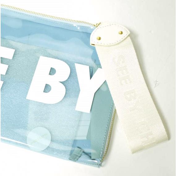 新品 SEE BY CHLOE シーバイクロエ PVC CLUTCH BAG ポリ塩化ビニールクリアクラッチバッグ チャーム付き 19UP822509 Blue スケルトン |  | 03