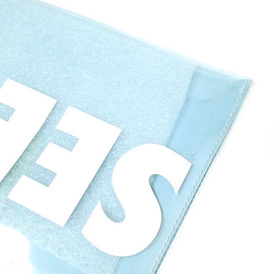 新品 SEE BY CHLOE シーバイクロエ PVC CLUTCH BAG ポリ塩化ビニールクリアクラッチバッグ チャーム付き 19UP822509 Blue スケルトン |  | 05