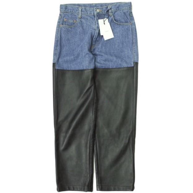 新品 stein シュタイン 22SS Leather Combination Denim Jeans 新品 stein シュタイン 22SS Leather Combination Denim Jeans