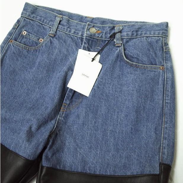 新品 stein シュタイン 22SS Leather Combination Denim Jeans 新品 stein シュタイン 22SS Leather Combination Denim Jeans