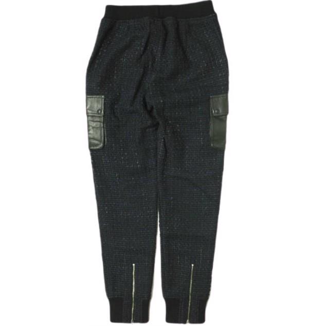 新品 T by ALEXANDER WANG アレキサンダーワン レザーポケット ブークレニットカーゴパンツ 403714F13 XS Indigo/Black 定価71,400円 リブ |  | 01