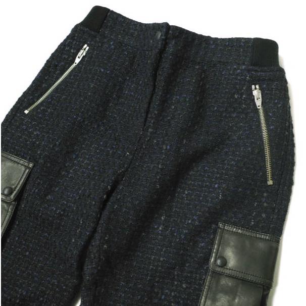 新品 T by ALEXANDER WANG アレキサンダーワン レザーポケット ブークレニットカーゴパンツ 403714F13 XS Indigo/Black 定価71,400円 リブ |  | 04