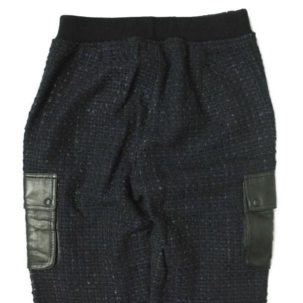 新品 T by ALEXANDER WANG アレキサンダーワン レザーポケット ブークレニットカーゴパンツ 403714F13 XS Indigo/Black 定価71,400円 リブ |  | 07