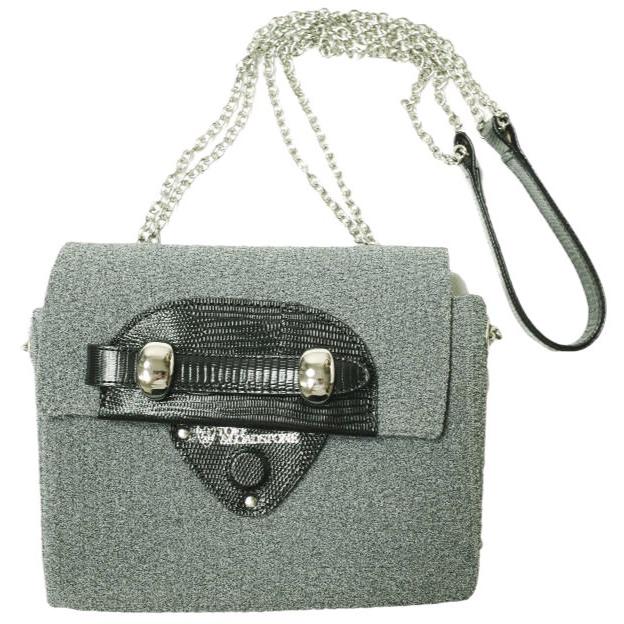 新品 TOFF＆LOADSTONE トフ＆ロードストーン ニット×リザード型押しレザー チェーンショルダーバッグ TL-5110 GRAY 定価31,900円 カバン | 