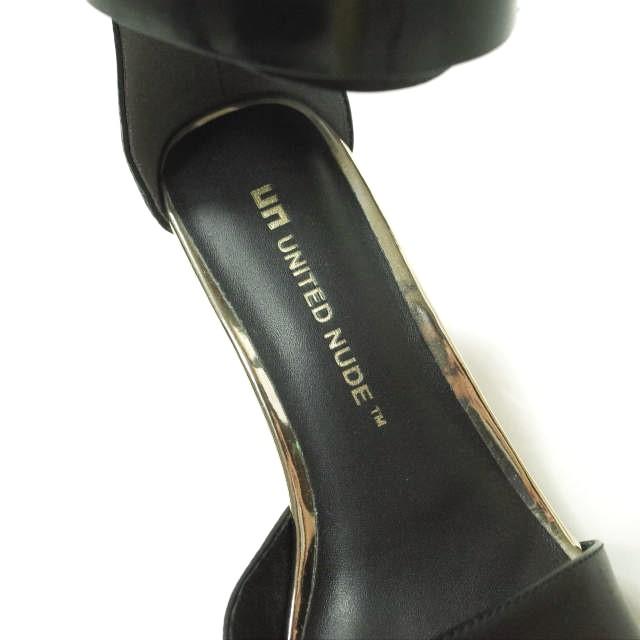 新品 UNITED NUDE ユナイテッドヌード Bella II アンクルストラップ ウエッジソールレザーサンダル 36(23-23.5cm) BLACK/GOLD UN g12829 |  | 05