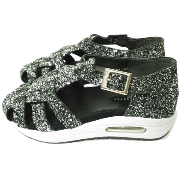 新品 SUSANA TRACA スサナトラサ イタリア製 グリッタースニーカーサンダル 6459GL 36(23cm) BLACK グルカ ストラップ シューズ g12875 |  | 01