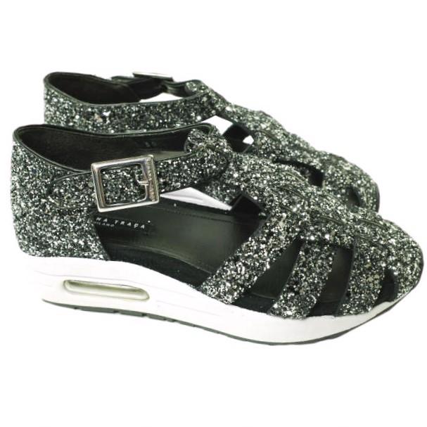 新品 SUSANA TRACA スサナトラサ イタリア製 グリッタースニーカーサンダル 6459GL 36(23cm) BLACK グルカ ストラップ シューズ g12875 |  | 02