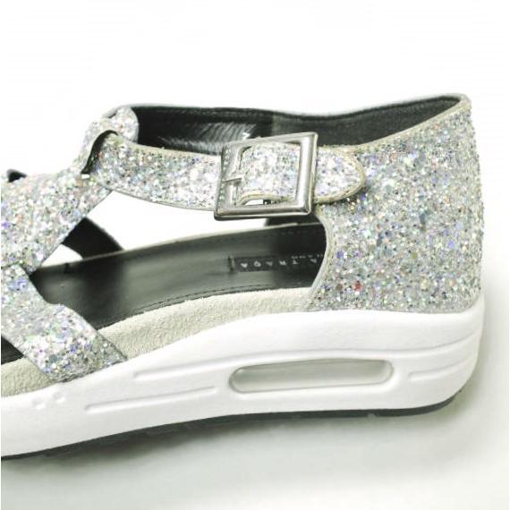 新品 SUSANA TRACA スサナトラサ イタリア製 グリッタースニーカーサンダル 6459GL 36(23cm) SILVER グルカ ストラップ シューズ g12876 |  | 07