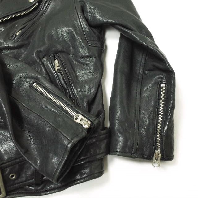 beautiful people ダブルライダースジャケット M 160 黒 beautiful people ビューティフルピープル shrink leather
