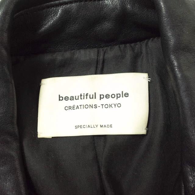 beautiful people ビューティフルピープル shrink leather riders jacket レザーダブルライダースジャケット 1646402401 130 黒 g12974 |  | 07