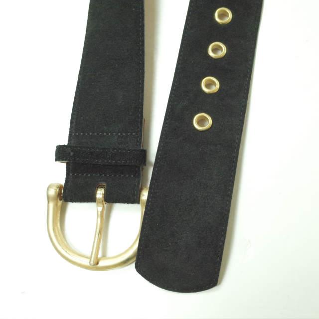 AMBOISE アンボワーズ フランス製 スエードレザーワイドベルト 85/34 ブラック バックル g13134 |  | 02