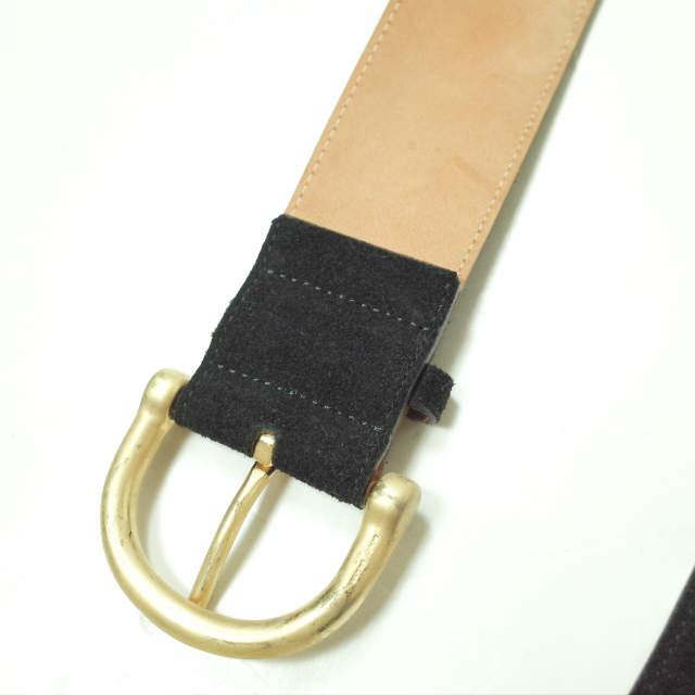 AMBOISE アンボワーズ フランス製 スエードレザーワイドベルト 85/34 ブラック バックル g13134 |  | 03