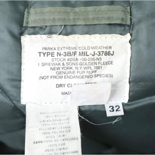 SPIEWAK スピワック アメリカ製 Golden Fleece N-3B フライトジャケット 1N3BFCO / DSA-100-295-N3 32 SAGE GREEN ユニセックス アウター |  | 07