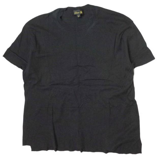 Drawer ドゥロワー コットンスリットショートスリーブニット 6518-105-0280 2 ブラック セーター 18ゲージ ハイゲージ クルーネック g13249 | 