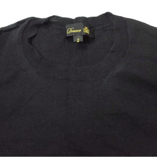 Drawer ドゥロワー コットンスリットショートスリーブニット 6518-105-0280 2 ブラック セーター 18ゲージ ハイゲージ クルーネック g13249 |  | 03