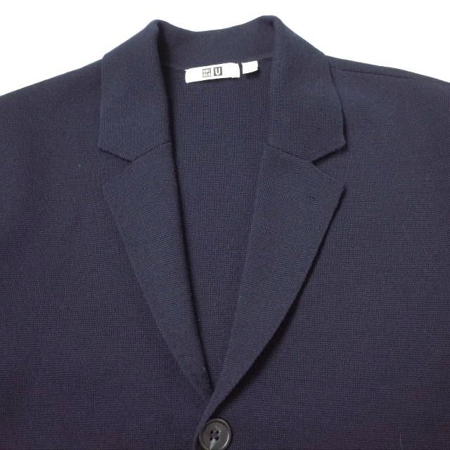 UNIQLO U ユニクロユー ミラノリブジャケット 351-432924 L NAVY ニット テーラード カーディガン クリストフルメール アウター g13350 |  | 02