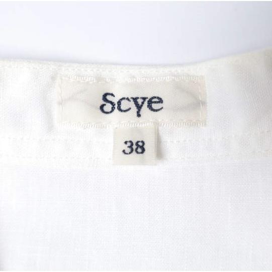 Scye サイ 日本製 リネン高密度半袖タックシャツ 1219-31029 38 WHITE ブラウス トップス g13375 |  | 03
