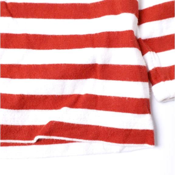 marimekko マリメッコ フィンランド製 ボーダーロングスリーブTシャツ 52631-15033 140 RED 長袖 クルーネック カットソー トップス g13379 |  | 05