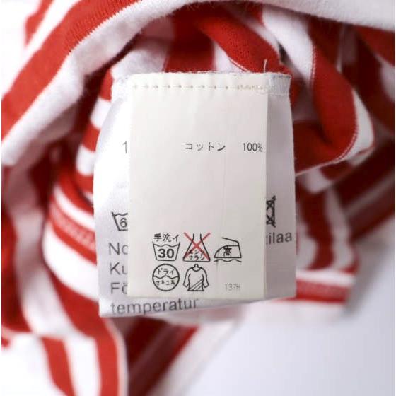 marimekko マリメッコ フィンランド製 ボーダーロングスリーブTシャツ 52631-15033 140 RED 長袖 クルーネック カットソー トップス g13379 |  | 06