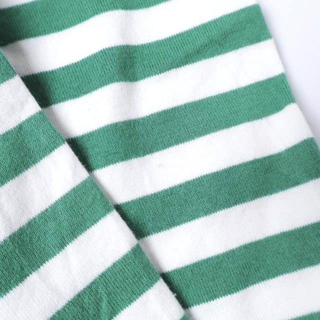 marimekko マリメッコ フィンランド製 コットンボーダーTシャツワンピース 52361-31589 160 Green/White 七分袖 クルーネック トップス |  | 05