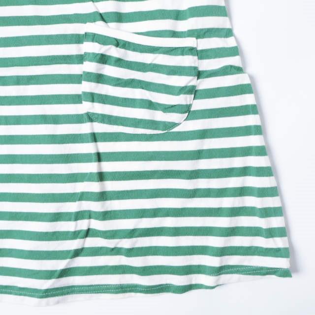marimekko マリメッコ フィンランド製 コットンボーダーTシャツワンピース 52361-31589 160 Green/White 七分袖 クルーネック トップス |  | 06