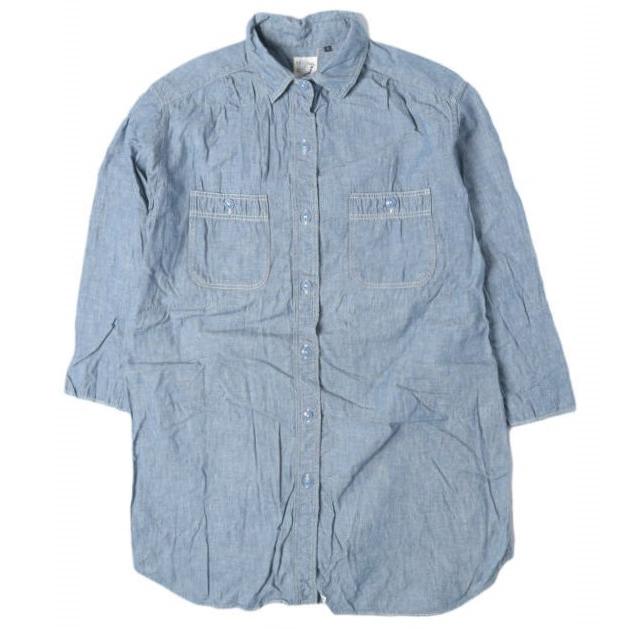 orslow x BEAMS BOY オアスロウ ビームスボーイ 別注 日本製 ロングワークシャツ 1(ONE SIZE) Blue 七分袖 シャンブレー トップス g13382 | 