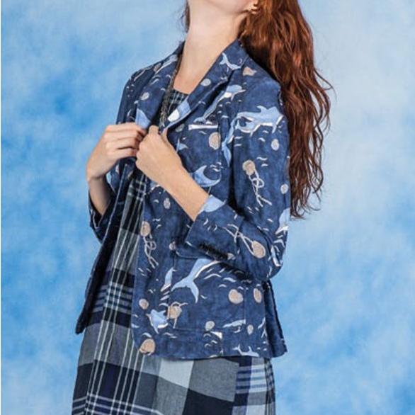 FWK by ENGINEERED GARMENTS エンジニアードガーメンツ 16SS Baker Jacket - Dolphin Print ドルフィンプリント ベイカージャケット 1 NAVY |  | 02
