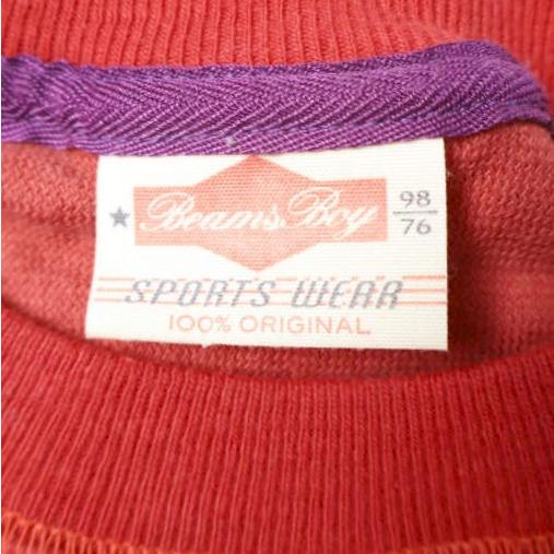 BEAMS BOY ビームスボーイ 日本製 1976 フロッキーロゴ Vガゼットクルーネックニット ONE SIZE RED セーター プルオーバー トップス g13389 |  | 02