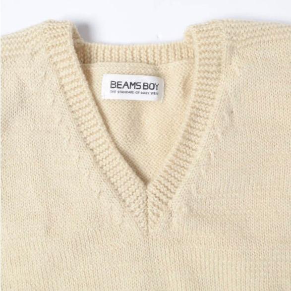 BEAMS BOY ビームスボーイ ウールVネックニットベスト 13-05-0056-138 ONE SIZE BEIGE セーター トップス g13390 |  | 03