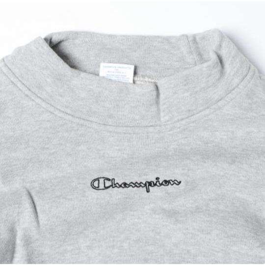 Champion x E hyphen world gallery チャンピオン 別注 ロゴ刺繍 モックネックスウェット GIRLS 150 Gray トレーナー 裏毛 ハイネック |  | 03