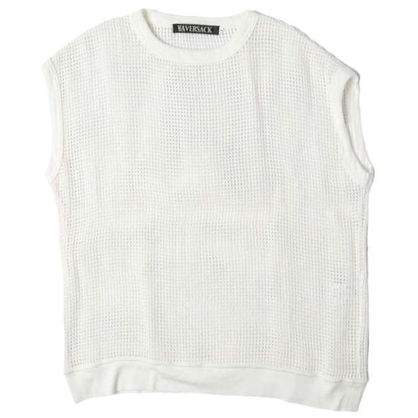 HAVERSACK ハバーザック 日本製 メッシュノースリーブトップ 812024 1 WHITE ベスト カットソー トップス g13411 | 