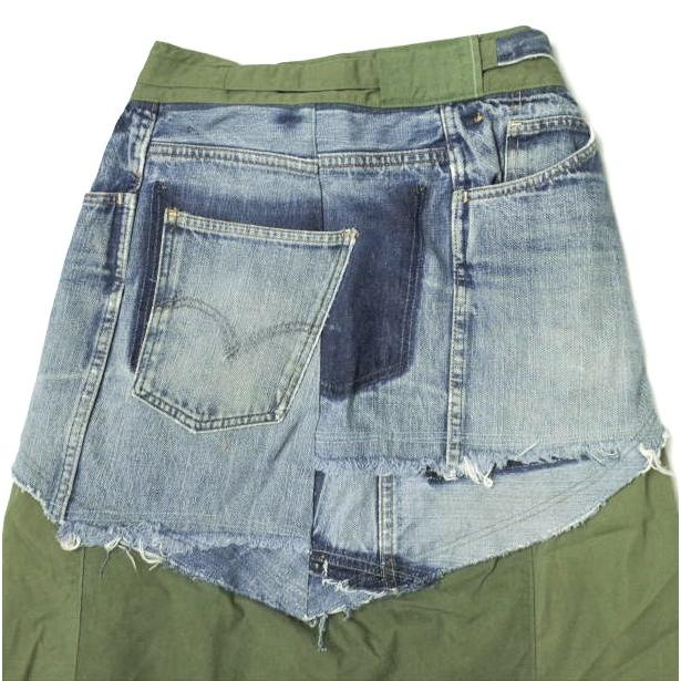 CHANGES チェンジーズ 日本製 VINTAGE REMAKE WRAP PLEATED SKIRT デニム x ミリタリー リメイクラッププリーツスカート ロング g13556 |  | 05