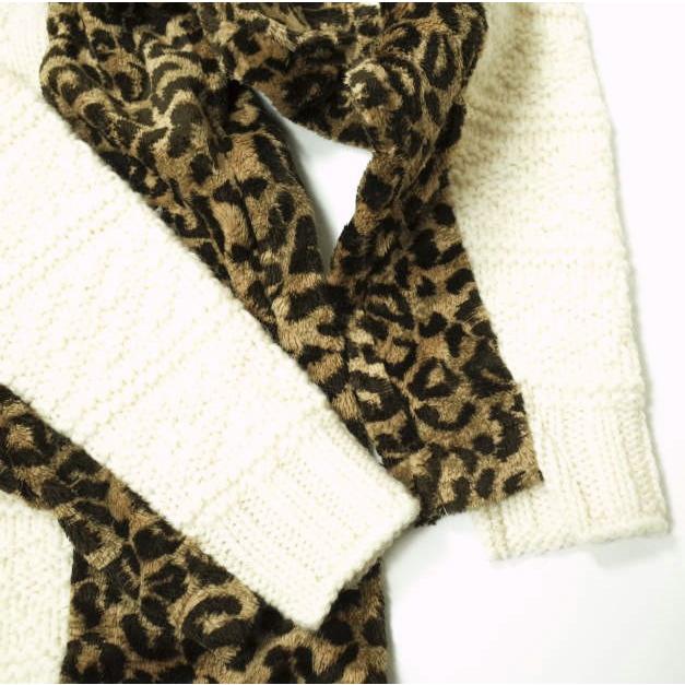 CHANGES x 御頼光 by walker チェンジーズ 別注 Remake Shawl collar knit アニマル柄切り替え ショールカラーニット Free セーター g13557 |  | 03