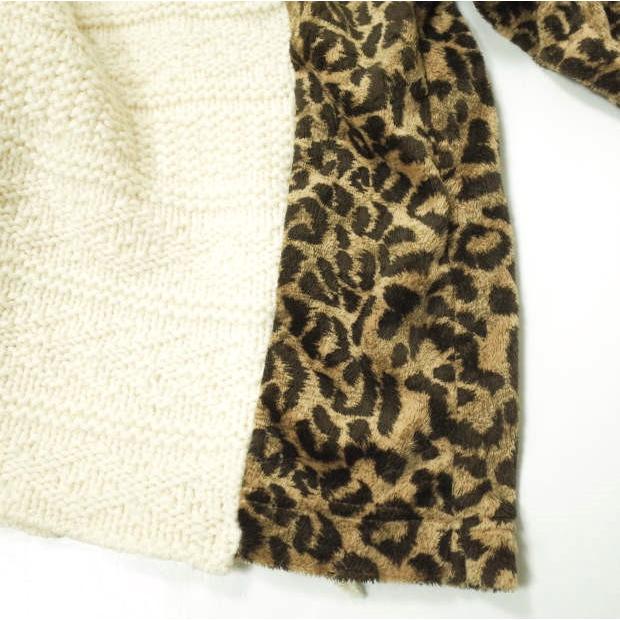 CHANGES x 御頼光 by walker チェンジーズ 別注 Remake Shawl collar knit アニマル柄切り替え ショールカラーニット Free セーター g13557 |  | 04