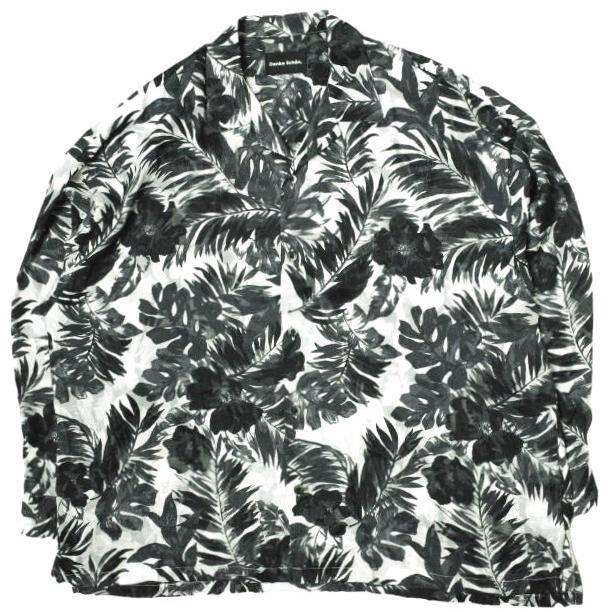 Danke Schon ダンケシェーン 23SS Chiffon Cut Jacket ボタニカル柄 シャツジャケット Free ブラック 長袖 開襟 オープンカラー g13565 | 