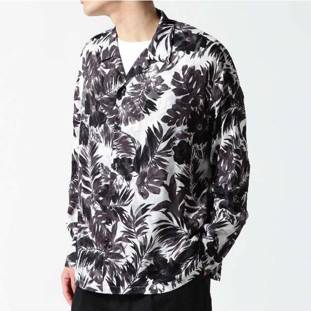 Danke Schon ダンケシェーン 23SS Chiffon Cut Jacket ボタニカル柄 シャツジャケット Free ブラック 長袖 開襟 オープンカラー g13565 |  | 02