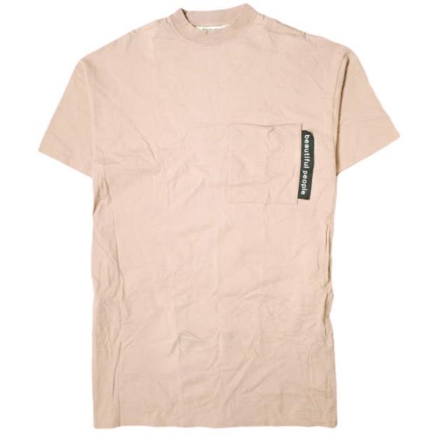 beautiful people 17AW heavy cotton mock neck big T-shirt ヘビーコットンモックネックビッグTシャツ 1745310005 38 ピンク ワンピース | 
