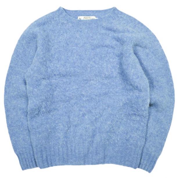 NOR' EASTERLY ノアイースターリー スコットランド製 SHAGGY DOG CREW NECK SWEATER シャギードッグクルーネックニット 34 ブルー セーター | 