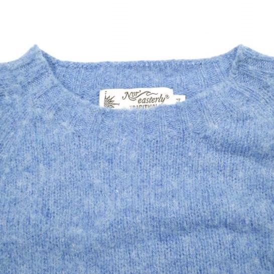NOR' EASTERLY ノアイースターリー スコットランド製 SHAGGY DOG CREW NECK SWEATER シャギードッグクルーネックニット 34 ブルー セーター |  | 03
