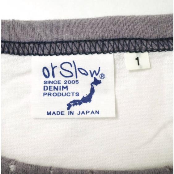 orslow x BEAMS BOY オアスロウ ビームスボーイ 別注 日本製 Used Tee ダメージ＆ペイント加工 Tシャツ パープル リンガー ポケット g13631 |  | 02