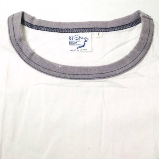 orslow x BEAMS BOY オアスロウ ビームスボーイ 別注 日本製 Used Tee ダメージ＆ペイント加工 Tシャツ パープル リンガー ポケット g13631 |  | 03