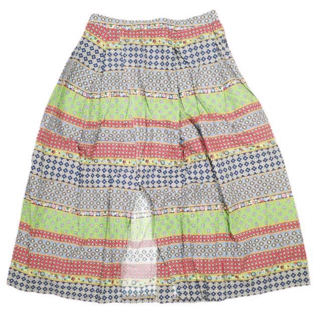 FWK by ENGINEERED GARMENTS エンジニアードガーメンツ Tuck Skirt Multicolored Foulard Hippie Stripe タックスカート １ ボタン フレア |  | 01