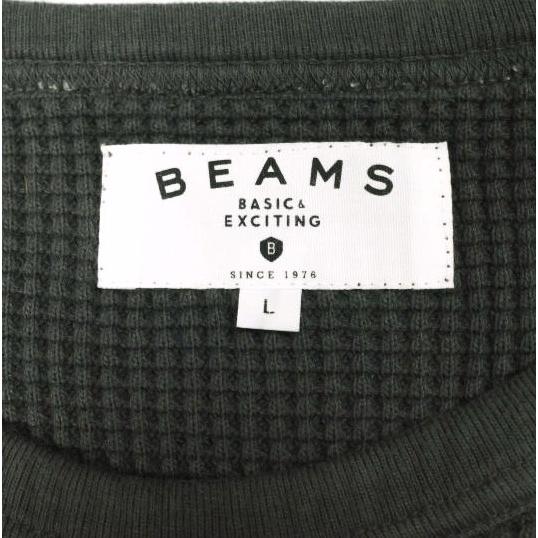 BEAMS ビームス 日本製 サーマルロングスリーブカットソー 11-14-0406-103 L チャコールグレー 長袖 ヘビーウェイト ワッフル トップス |  | 03