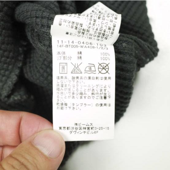 BEAMS ビームス 日本製 サーマルロングスリーブカットソー 11-14-0406-103 L チャコールグレー 長袖 ヘビーウェイト ワッフル トップス |  | 07