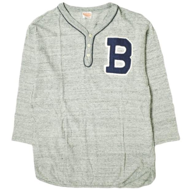 CHESWICK x BEAMS BOY チェスウィック ビームスボーイ 別注 ベースボールTシャツ S グレー 七分袖 ヘンリーネック トップス g13651 | 