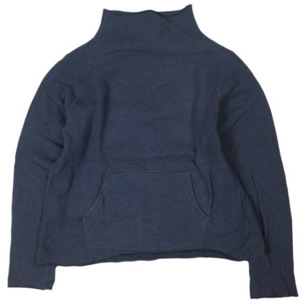 EURISCO x BEAMS BOY ユリスコ ビームスボーイ 日本製 ボトルネックプルオーバー ONE SIZE NAVY トレーナー 裏毛 スウェット ハイネック | 