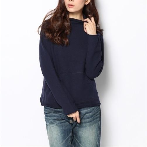 EURISCO x BEAMS BOY ユリスコ ビームスボーイ 日本製 ボトルネックプルオーバー ONE SIZE NAVY トレーナー 裏毛 スウェット ハイネック |  | 02
