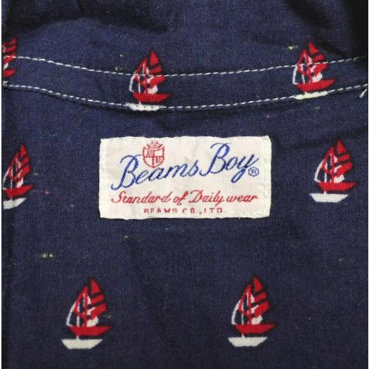 BEAMS BOY ビームスボーイ 日本製 ヨット柄シャツワンピース 13-26-1100-086 ONE SIZE NAVY 半袖 開襟 オープンカラー トップス g13674 |  | 02