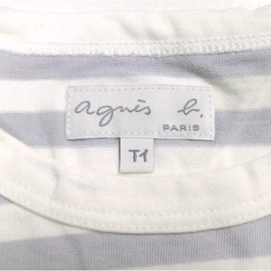 agnes b. アニエスベー 日本製 コットンボーダーロングスリーブTシャツ 0330J008 T1 PURPLE/WHITE 長袖 トップス g13685 |  | 02