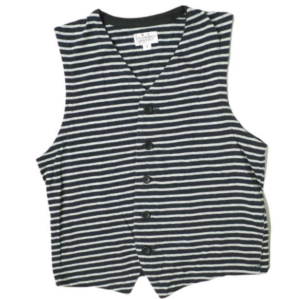 FWK by ENGINEERED GARMENTS エンジニアードガーメンツ コットンジャージーVネックボーダーベスト 1 グレー/ネイビー ジレ g13690 | 